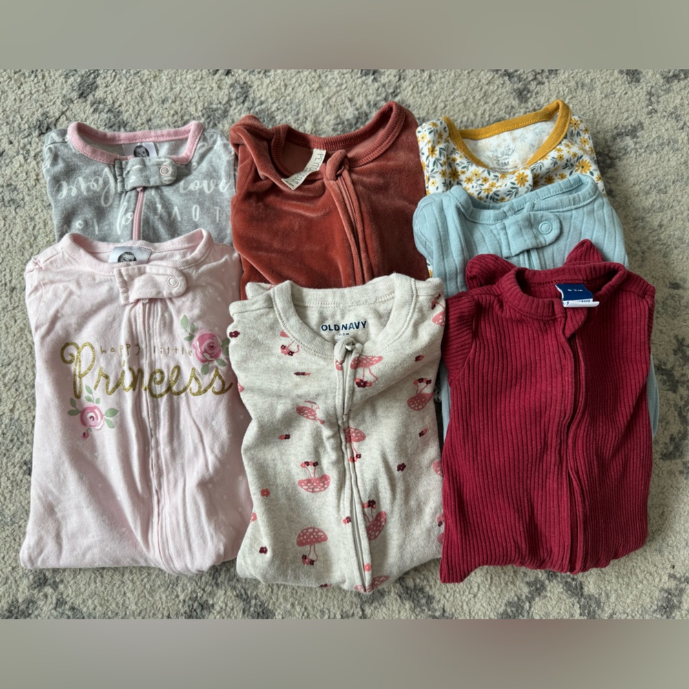 Bundle of baby girl 0-3 month sleepers